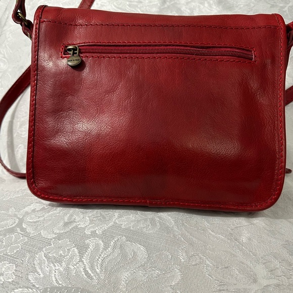 Made in Italy Real Leather Crossbody Purse Red- NWOT - Picture 6 of 14